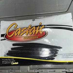 CASTAICO Cebo Suave Cola de Pala GUSANO FINURA 5" Largo 5ct NEGRO - AZUL Color - Imagen 1 de 11