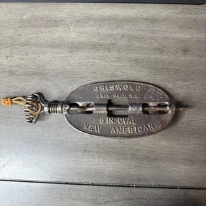 Griswold Hierro Fundido 6" Nuevo Americano Reversible Acero Husillo Estufa Amortiguador A1 - Imagen 1 de 3