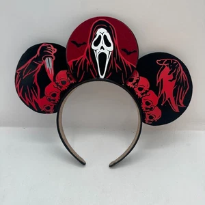 Disney Scream Ghost Face Skulls Mouse Ears Headband Rare!! - Picture 1 of 6