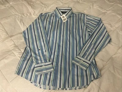 Camisa listrada South Pole Y2K Signature Series tamanho grande nova com etiquetas - Imagem 1 de 4