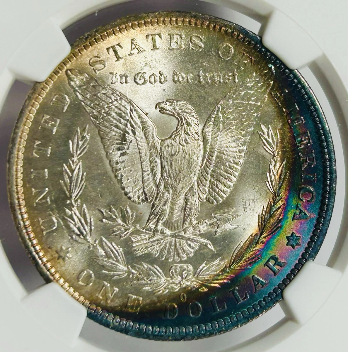 1883-O Morgan Silver $1 Dollar Rainbow Toned NGC MS 64 NGC STAR ? | eBay