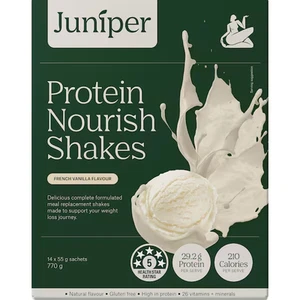 Juniper Nourish Weight Loss Protein Shakes Vanilla 14 x 55g = 770g RRP $55 - Picture 1 of 2
