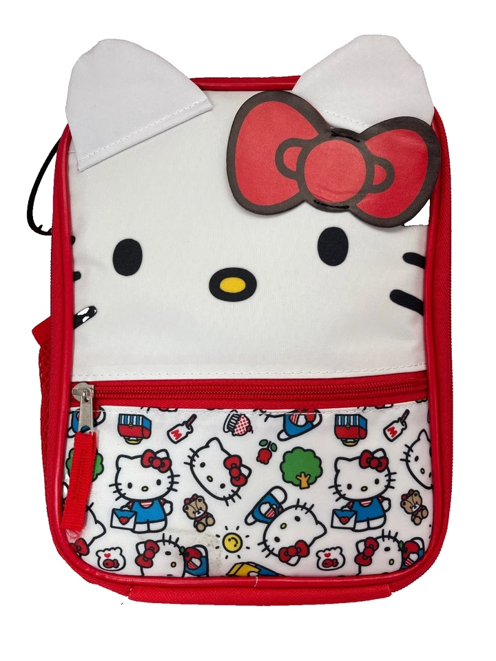 2025 Sanrio Hello Kitty Friends Lunch Box Bag Snack Tote Insulated Red Bow White