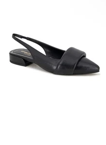 NEW Kenneth Cole Callen Slingback black Leather Pointed flats Shoes Heels Size 7 - Picture 1 of 7