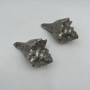 VAGABOND PEWTER CONCH SHELLS SALT & PEPPER SET. - Picture 1 of 5