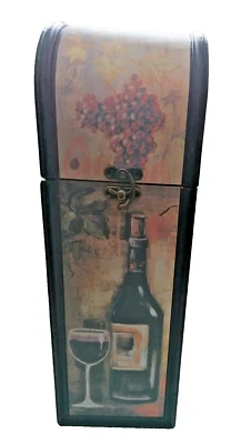 Weinbox Weinträger Geschenkbox Holzbox mit Klappdeckel + Metallriegel Wein - Bild 1 von 4