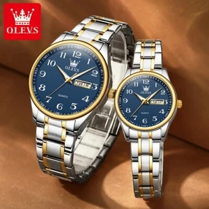 OLEVS Brand Couple Quartz Fashion Watch Waterproof Luminous Wristwatch Lover - Picture 1 of 15