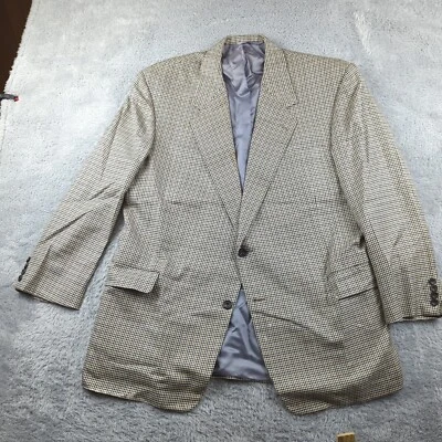 Abrigo deportivo Hickey Freeman Saks Fifth Avenue para hombre 50 R marrón a cuadros defectos diplomáticos Foto 1 de 4