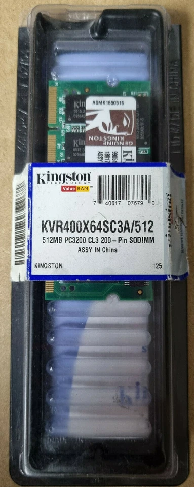 Kingston KVR400X64SC3A/512 (512MB, PC3200 (DDR-400), DDR RAM, SO DIMM - Image 1 of 1