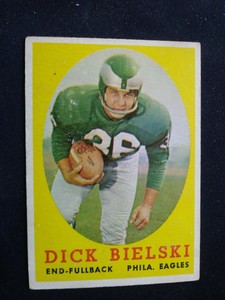 1958 Topps Football Card # 111 Dick Bielski - Philadelphia Eagles (VG/EX)