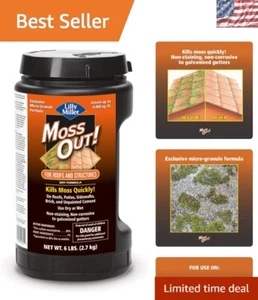 Versatile 6lbs Moss Killer - For Roofs, Sidewalks & Patios - Fast Acting Formula - Picture 1 of 11