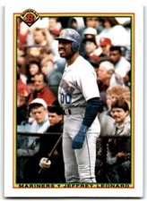1990 Bowman Baseball Card Jeffrey Leonard Seattle Mariners #472