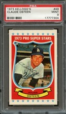 * 1973 KELLOGG'S 49 CLAUDE OSTEEN PSA MINT 9 BB