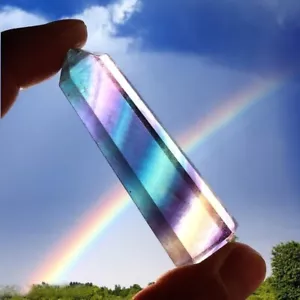 Bacchette Cristallo Guarigione Fluorite Arcobaleno Obelisco Punto Torre Reiki Decorazione Casa - Foto 1 di 6