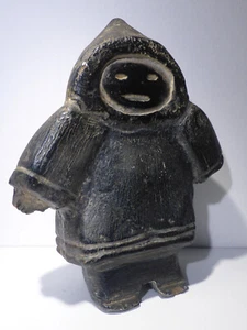 Inuit Eskimo Sculpture Figure Folk Art Black 7.25" - Picture 1 of 18