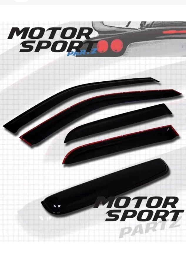 Protector de lluvia viseras deflector canal de salida y techo corredizo 5 piezas para Jeep Liberty 2008-2012 Foto 1 de 4