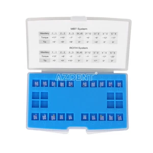 20pcs Dental Orthodontic Ceramic Brackets Braces MBT 022 Slot 345 Hook AZDENT - Picture 1 of 10