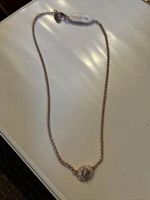 蔻驰短铺面转锁项链(玫瑰金/透明)全新带标签 — 第 1/3 张图片