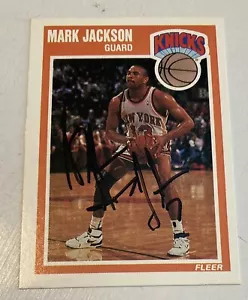 Mark Jackson Auto Firmato 1989-90 Fleer Card Knicks - Foto 1 di 1