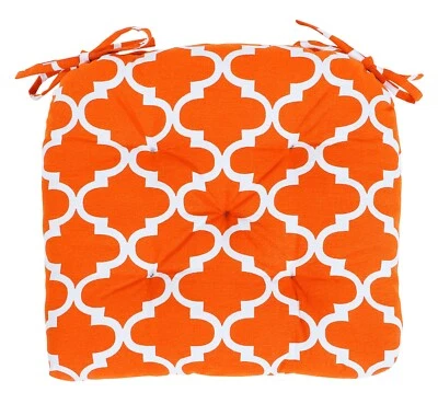 Cojines de asiento de silla de algodón hechos a mano con lazos 16""x16"" Foto 1 de 4