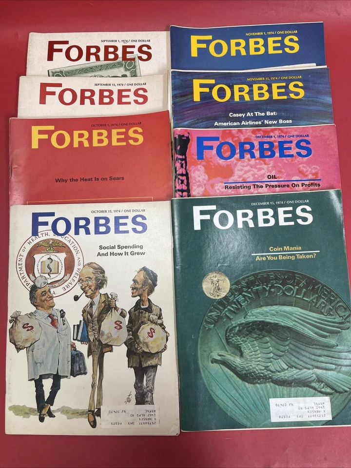 Vintage Forbes Magazine Lot 8 (September-December 1974) — 第 1/4 张图片