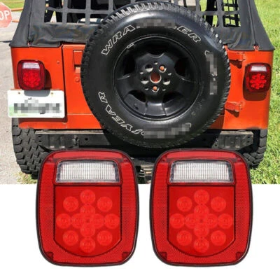 2x Luces traseras LED para Jeep Wrangler TJ 1997-2006 luces de giro de freno trasero Foto 1 de 4