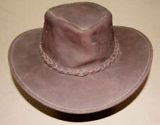 Minnetonka Large The Fold Up Hat Brown Genuine Leather