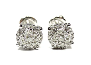 Feine 14k Weißgold Cluster Diamant Ohrstecker 1,01 ct G VS1-VS2 Hailo - Bild 1 von 4