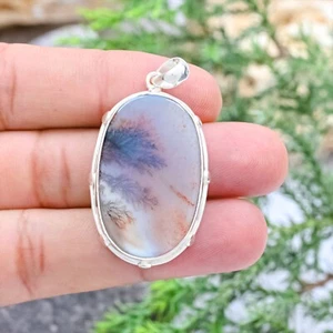 Magnífico colgante de plata de ley 925 dendrita ópalo piedras preciosas joyería regalo ella - Imagen 1 de 8