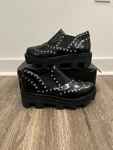Alexander Wang Black Women’s Chunky Platform Studded Loafers 9 Punk Goth Y2K - Picture 1 of 10