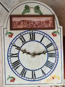 alte Wanduhr Schwarzwalduhr Schilderuhr antik Uhrwerk Pendeluhr mit Spiralgong - Picture 1 of 17