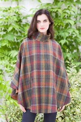 Poncho feminino irlandês de lã meio zíper (321) - Imagem 1 de 2