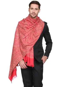 Pink Pashmina Design Wool Solid Shawl Hand-Cut Kani Quality Jamavar Stole India - Picture 1 of 2