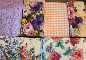 LOT OF 6 Vintage Fabric Pcs Pink Purple QUILTING CRAFTS SEWING 12.48 Yards - Picture 1 of 7