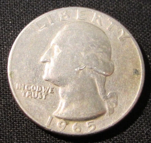 1965 P Washington Quarter - VG Very Good to VF Very Fine Cover