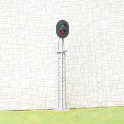 Sale 1 x HO / OO Scale Model Train Block Signals Railroad LED Light Silver #S2MD - Image 1 of 4