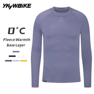Men Cycling Winter Base Layer Warmth Thermal Fleece Bicycle Undershirt 0°C - Picture 1 of 70