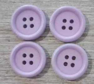 wood pastel colors sewing buttons 4 holes purple 3/4 inch 20mm 4pc set - Picture 1 of 2