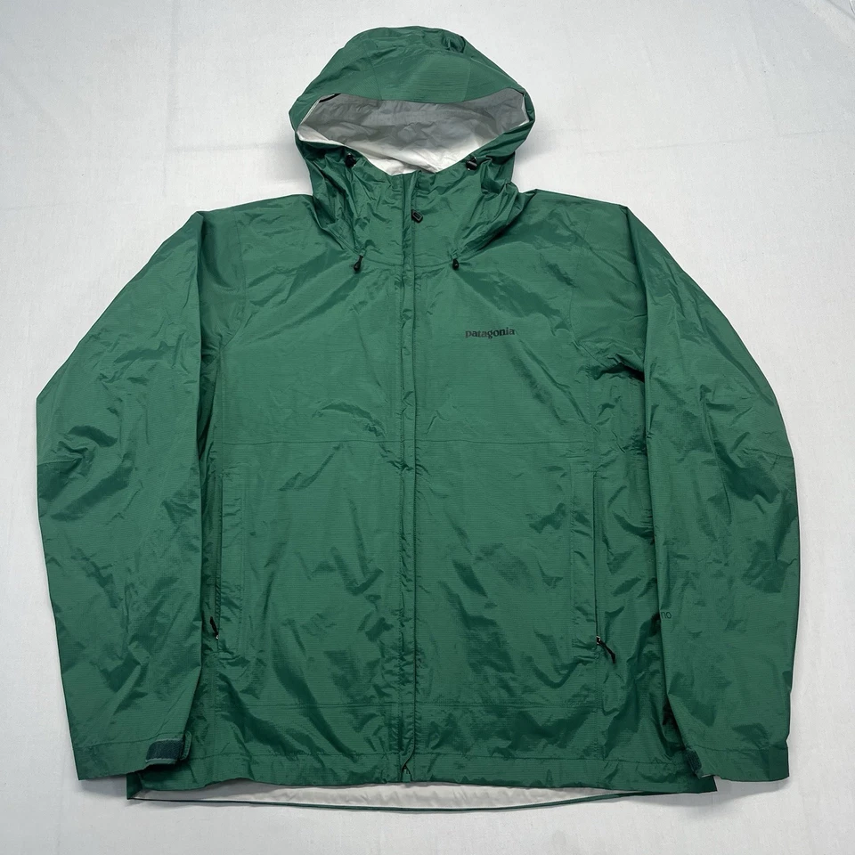 Chaqueta Patagonia Torrentshell H2NO Verde Lluvia Para Hombre Talla Grande Cremallera Completa Foto 1 de 4