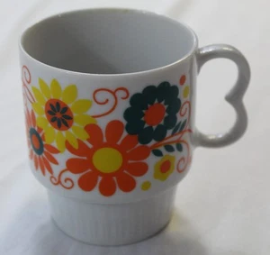 Vintage Stacking Mug MCM Floral Design Coffee Cup Replacement - Picture 1 of 4