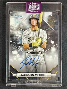 JACKSON MERRILL 1/1 EN TARJETA AUTÓGRAFO AUTOMÁTICO 2023 BOWMAN STERLING TOPPS ARCHIVOS 1 - Imagen 1 de 2