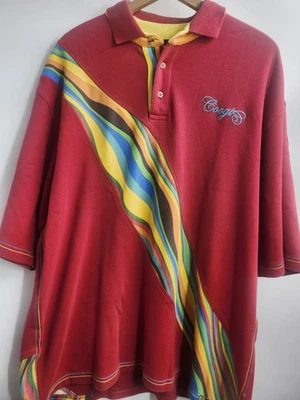 Coogi Men's Y2K Streetwear Red With Colorful Polo XL Embroidered. Insignia - Image 1 of 4
