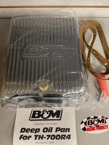 B&M 70289 Hi-Tek Deep Transmission Chrome Pan GM TH-700R4 - Picture 1 of 4