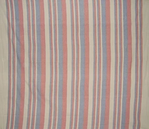 Heavy Cotton Ribbed Bedspread  98" x 88" Full Red & Blue on Beige - Picture 1 of 2