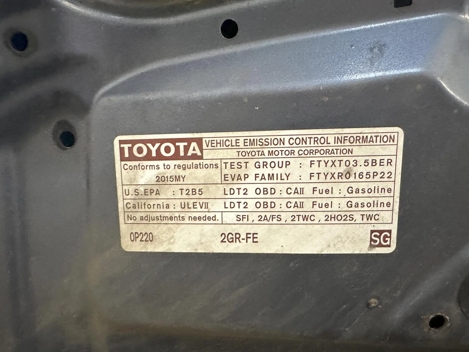 Used Engine Complete Assembly fits: 2015 Toyota Highlander gasoline 3.5L VIN K 5 — 第 1/4 张图片