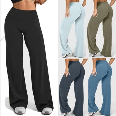 Woman High Waist Wide Leg Yoga Pants Loose Stretch Sweatpants Casual Lounge - Image 1 of 4