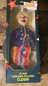 Vintage Clown Ollie 1990 16” Porcelain in Box By Perfect Industries New Open Box - Picture 1 of 10
