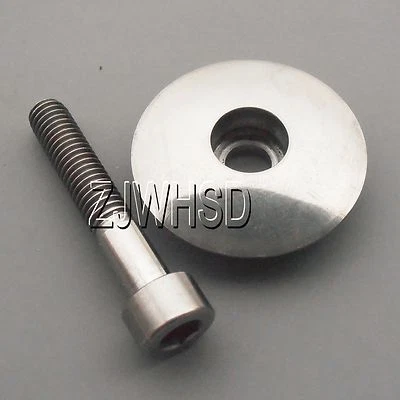 1 1/8" Ti tanium CNC Headset Cycling Bicycle MTB Stem Top Cap + M6 x 35 Ti Bolt - Image 1 of 3