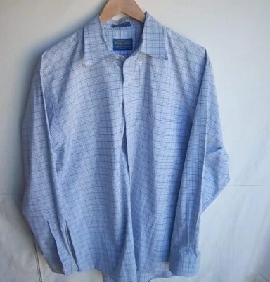 PENDLETON - Camisa a Cuadros Azul Claro/Marrón Botón Delantero Para Hombre - TALLA L Foto 1 de 4