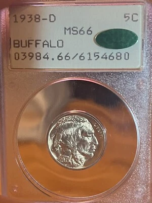 1938-D Rattler! PCGS/CAC MS66 Buffalo Nickel - Image 1 of 4